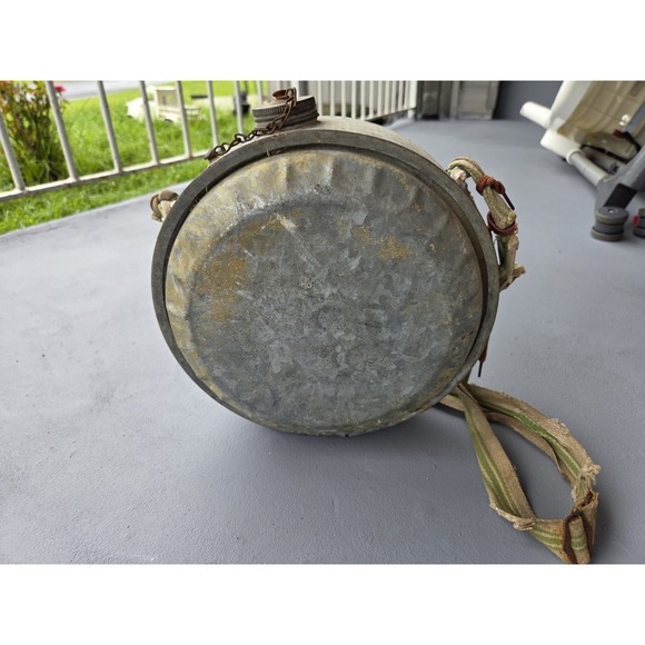 Vintage Military Canteen Army Issued Water Flask Holder With Strap